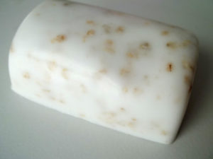 Bar of goat's milk and oatmeal soap.