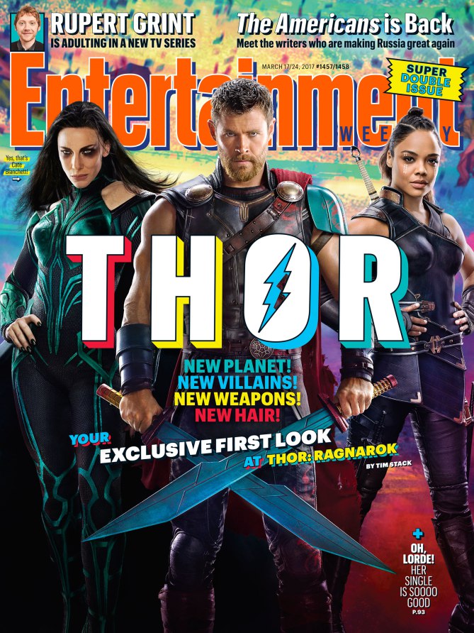 Entertainment Weekly cover with Thor: Ragnarok characters